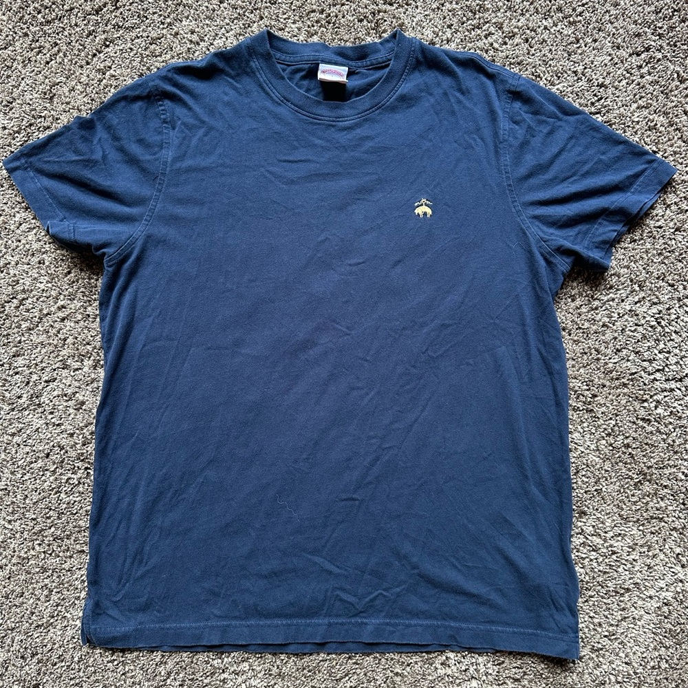 Brooks Brothers Navy Short-Sleeve Crewneck Tee with Embroidered Logo